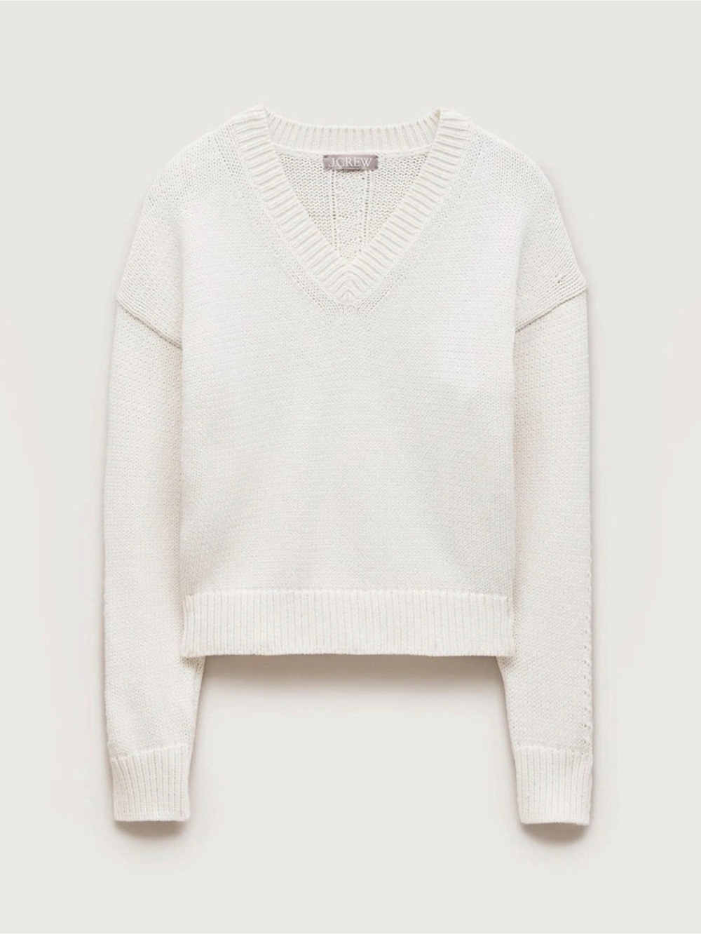J.Crew V-neck sweater in cotton blend White, Size XL